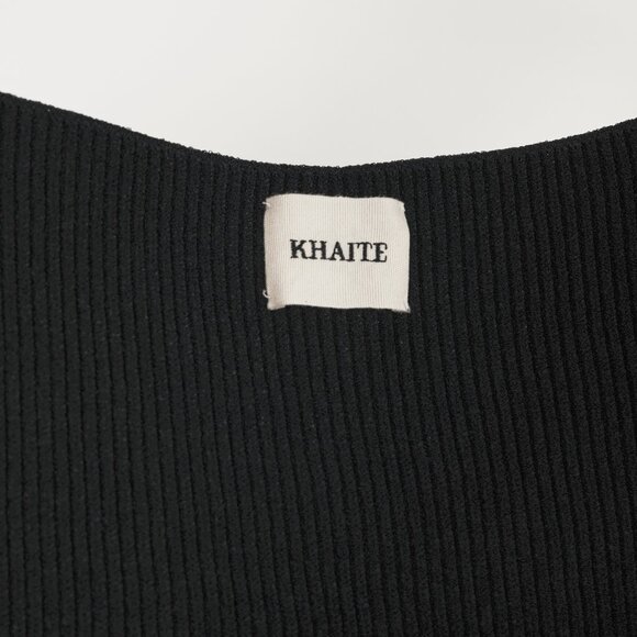 KHAITE Maddy Black Ribbed Bustier Sweater - Picture 8 of 9